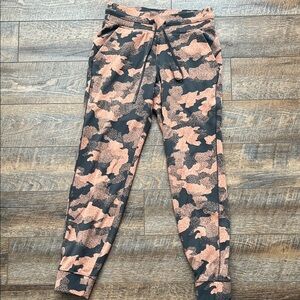 lululemon athletica Black and Peach Camo Patterned Joggers